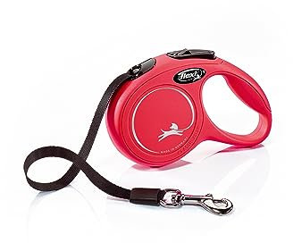 flexi® Classic XS Gurt 3 m rot, Roll-Leine für Hunde bis 12 kg
