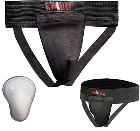 V.Sports Tiefschutz/Bauchschutz für Muay Thai MMA UFC Cricket-Box, schwarz, für Kinder, Kampfsport-Trainingsbox, Hockey-Gangschutz, Kampfsport-Schutz für Erwachsene (Größe XS/Kinder im Alter von 4–7