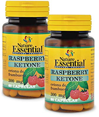 Nature Essential Ketonas de frambuesa 300 mg 60 Cᰳulas, Pack 2 unidades