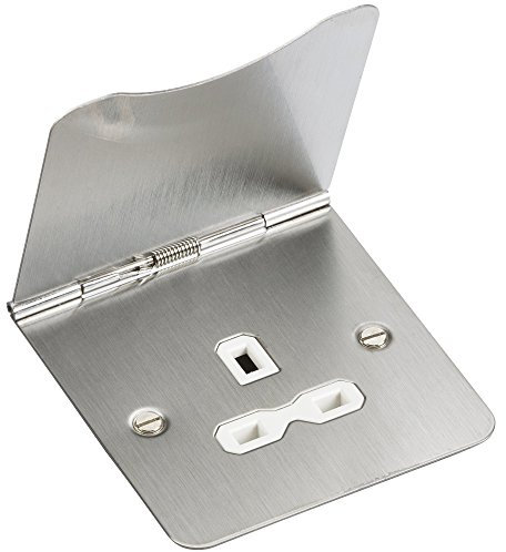 Knightsbridge FP7UBCW 13 A 1G Unswitched Floor Socket, Brushed Chrome