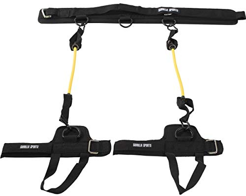 GORILLA SPORTS® Vertikaler Sprungtrainer - Set 7-TLG, Elastische, Verstellbarer Gürtel, 78 cm - Vertical Jump Trainer, Bounce, Widerstandsbänder, Basketball, Beinkrafttraining, Sprungtraining