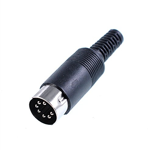 Oiyagai Lot de 5 Connecteurs DIN Mâle à 7 Broches avec Poignée en Plastique Noir - Connectivité Audio et Vidéo Fiable pour Électronique, DIY et Appareils Audio