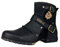 OSSTONE Chukka Stivali Cowboy Biker Boots Maschio Mens motociclo Botas cerniera su in Pelle Vitello Western retrò stile Uomo Caviglia Stivaletti Boots OS-5008-1-N，nero，US7.5