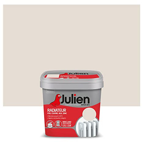 Julien Peinture Radiateur Acrylique, Fer, Cuivre, Alu, zinc - Direct sans sous-couche, Satin, Lin Clair, 0,75 L