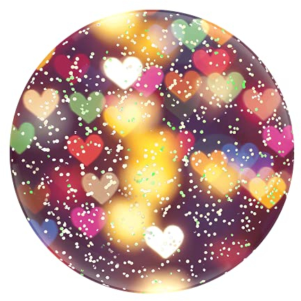 Popsockets PopGrip - Soporte y Agarre para Teléfonos Móviles y Tabletas con un Top Intercambiable - Glitter Boken Hearts