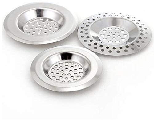 Egypto Stainless Steel Mesh Sink Strainer Plug Set, 3 Piece Kitchen/Bathroom Drain Filter Sink Plug