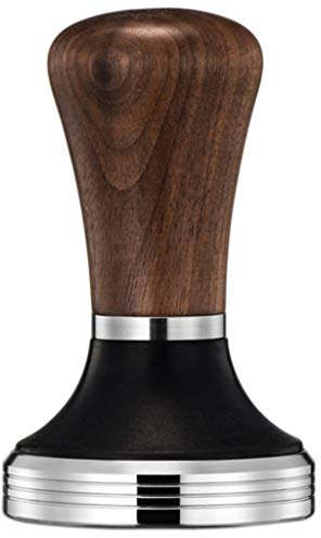Diguo Elegance Wooden Coffee Tamper with Height Adjustable Handle. Stainless Steel Flat Espresso Tamper for 51mm Portafilter