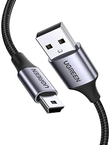 UGREEN USB Mini-B Kabel Ladekabel USB A Stecker auf Mini USB Stecker Nylon kompatibel mit PS3 Game Controller, Externe Festplatte, Dashcam, Mikrofon, usw. (3m)