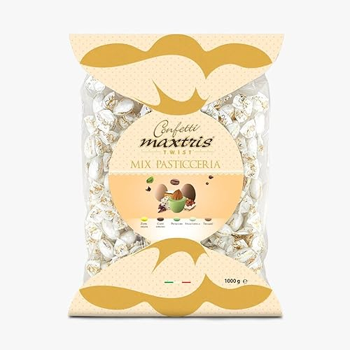 Confetti Maxtris Twist Gusto Mix Pasticceria Incartati Caramella, Assortito, 1000 Grammo