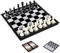 KOKOSUN 3-in-1 Schachspiel, Schach/Dame/Backgammon Set, Magnetisch Faltbares Schachbrett, Lernspielzeug/Geschenk für Kinder und Erwachsene (32×32cm)