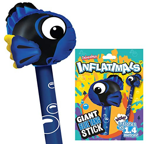 Inflatimals Deluxebase Aufblasbare Tiere, Blauer Chirurgischer Fisch, aufblasbares Spielzeug mit Meerestier-Motiv, tolles Geschenk für Kinder oder als Dekoartikel auf Kinderpartys