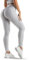 Oielai Tik Tok Damen Sport Leggings, High Waist Push Up Boom Booty Leggings mit Bauchkontrolle, Lange Sporthose Fitnesshose Yoga Leggings für Damen Mädchen, Grau, M