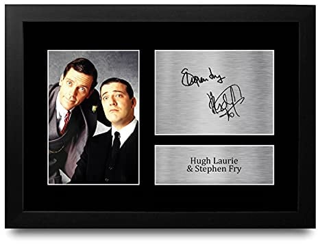 HWC Trading FR A4 Hugh Laurie & Stephen Fry Jeeves & Wooster Geschenke Gedruckt Signiert Autogramm Bild Für Fernsehshow Fans - A4 Framed