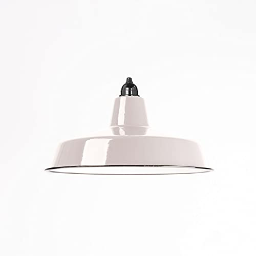 Industrie-Lampenschirm aus emailliertem Stahlblech (2. Wahl), 36 cm, LIGHT GREY inkl. Fassung aus Bakelit