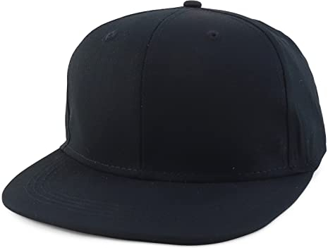 Armycrew Übergroße 2XL strukturierte Flatbill Snapback Cap für große Köpfe, schwarz, XX-Large