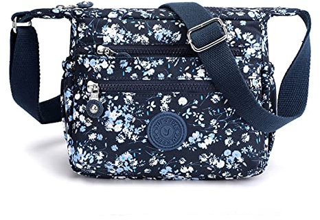 Simcat Schulterhandtaschen für Damen - Crossbody-Tasche aus Nylon mit mehreren Taschen, Kuriertasche für Damen, große Kapazität, für Frauen, Ehefrau, Mutter, blau/rosa, Einheitsgröße