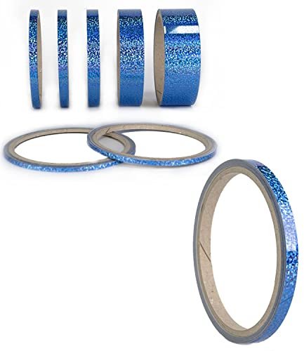 1A Style Sticker Bastel Zierstreifen Glitzer Oilslick Aufkleber Selbstklebendes Zierband Folie Wrap Art Trim Stripes Kreativ DIY Projekte Wohngestaltung Kfz (5 mm, Glitzer Hellblau)
