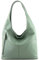 modamoda de T155 Damen Leder Shopper Schultertasche Large handmade in Italy, Farbe:Graugrün