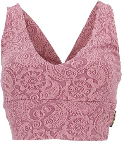 GURU SHOP Bauchfreies Top, Bra Top, Yoga Top aus Bio-Baumwolle - Altrosa, Damen, Size:S