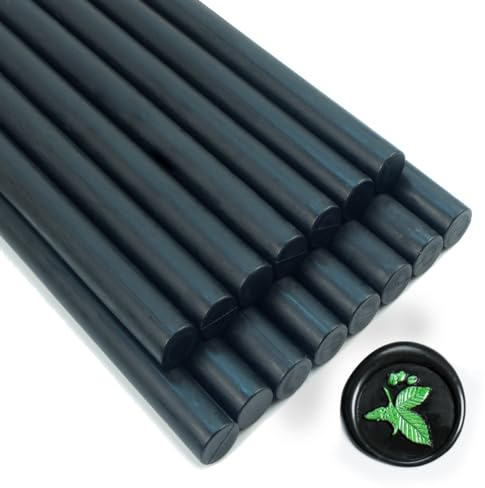 Zifospy 15 Stück Klebepistole Wachs Siegel Stock für Siegellack, Hochzeitseinladungen, Karten, Umschläge (Schwarz)