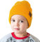 Mütze Kinder Jungen, Warme Weiche Wintermützen für Mädchen Kleinkind Baby, Doppellagige Strickmütze Kinder (Gelb)