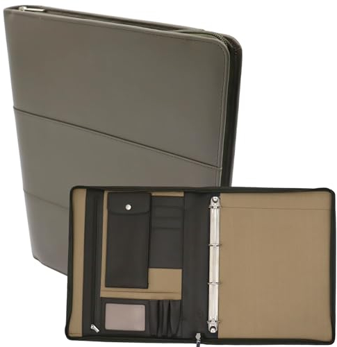 Safekeepers Dokumentenmappe Leder - Konferenzmappe a4 - Ledermappe a4, Arbeitsmappe aus Leder - Grün Army