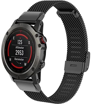 Gheper Metallarmband Kompatibel mit Garmin Fenix 7X/Fenix 6X/Fenix 5X/TACTIX 7/Enduro/Fenix3 HR Mesh Woven Edelstahl Smartwatch Armbänder Ersatzarmband
