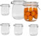 6 Pack 25 oz Pint, 750 ml Clear Glass Jars With Airtight Lids and Leak Proof Rubber Gasket, Mason Jars, Kitchen Storage Canisters (TRN ROUND 25OZ)