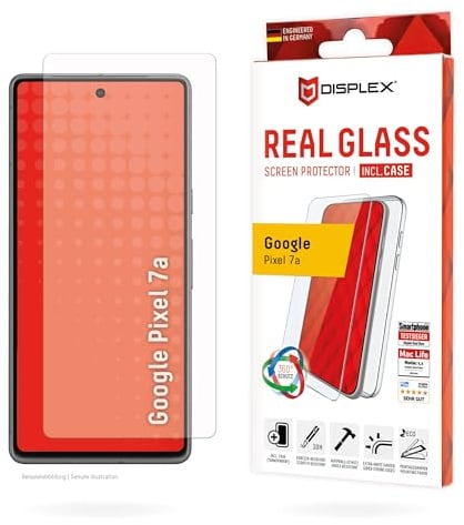 Displex Smart Glass (9H) für Google Pixel 6a, Montagesticker, unzerbrechlich, Ultra-dünn, unsichtbar