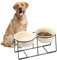 Gamelles Surélevées pour Chien en Céramique - Set avec Support Antidérapant pour Chiens Moyens et Grands - Double Bol pour Nourriture et Eau - 2 x 1600 ML