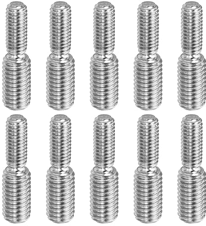 PATIKIL M6x1 zu M8x1.25 Doppel Ende Gewindebolzen Schraube Bolzen 10 Packung 304 Edelstahl Stab Bolzen Gewinde Reduzierer Adapter für Möbel Hardware 30mm Lang