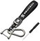 CoRser Voiture Cuir Porte-clés, pour Peugeot 307 CC 308 308 CC 406 407 Porte Clef, Auto Logo Porte-clés,Homme Femme Cadeau Mode Accessoires,A-S