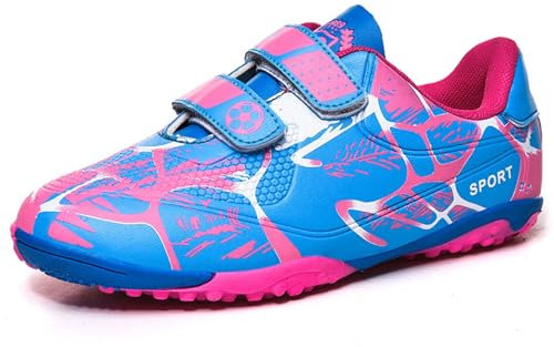 Sainilei Scarpe da Calcio Ragazzi FG/AG Professionale All'aperto Calcio da Scarpe Ragazzo Allenamento Bambini Teenage Scarpe Calcetto Traspirante Rosa EU 36