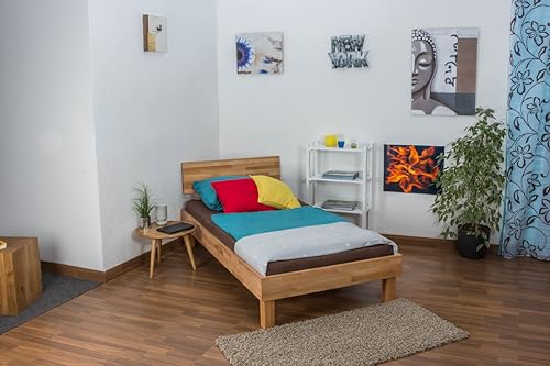 Jugendbett Wooden Nature 02 Kernbuche massiv geölt - Liegefläche 100 x 200 cm (B x L)