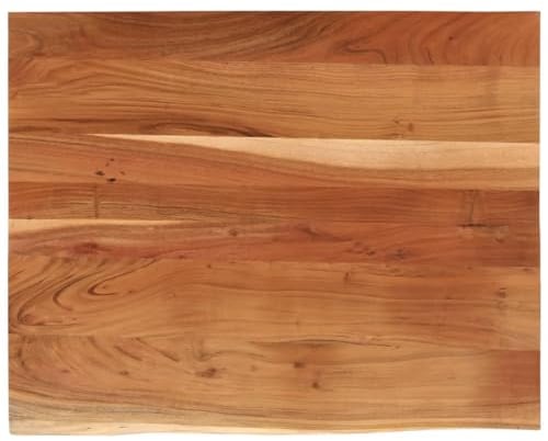 vidaXL Schreibtischplatte, Tischplatte mit Baumkante, Arbeitsplatte Platte für Schreibtisch Esstisch, Holzplatte Bürotischplatte, 90x80x2,5cm Massivholz Akazie
