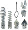 Lot de 7 têtes de coupe combinées pour déboucher les canalisations - 16 mm - En acier - Verrouillage automatique - Pour la maison, la cuisine - Argenté