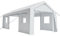 Heavy Duty Carport 30,5 x 50,8 m, garage portatile, 4 porte arrotolabili e 4 finestre, impermeabile, per auto, camion, barca, bianco