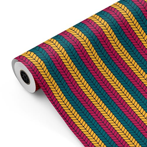 Rouleau de papier cadeau, grand rouleau 62 cm x 100 m • Épingle tricolore • Idéal pour : magasins, commerces, emballages cadeaux, anniversaires, baby showers, mariages, décoration [FP Fiesta Paper]