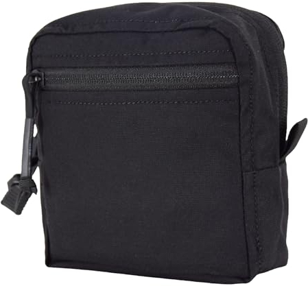 ULIONTAC Taktische Tasche 500D Nylon mit doppeltem YKK-Reißverschluss Smart GP Outdoor-Zubehör Magazintasche Innentasche Molle-Gurt Mattierung Jagd- und Angelwerkzeug 15 x 15 x 6 cm(BK)