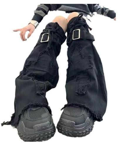 RUIXIA Grunge Leg Warmer for Women Gothic Flare Leg Warmer Goth Steampunk Y2k Emo Grunge Girls 80s Punk Knee High Leg Warmers Preppy Stockings Gothic Clothes