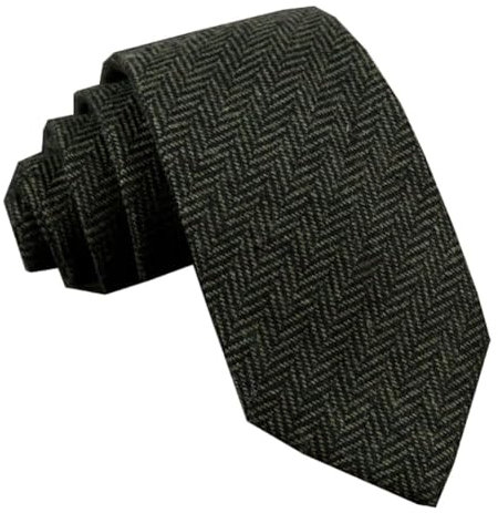 AeoTeokey Herren Anzug Krawatte Tweed Wolle Halstuch Herringbone Gewebte Halsbekleidung Schal Hunt Grün