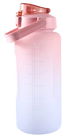 Restikiant Bicchiere per Acqua da Esterno da 2 Litri Bicchiere per Acqua per Uso Domestico con Cannuccia e Manico con Timestamp