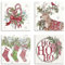 ARTLAND Wanddeko Weihnachten Leinwand Bilder Wandbild Bild SetWanddeko 4tlg. je 20x20 cm Weihnachtsdeko Schmuck