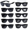 jerbro 10pcs Sonnenbrille Personalisiert Hochzeit JGA Brille Partybrille Hippie Brillen mit Stift für Junggesellenschied Karneval Mottoparty Fasching Cosplay Party