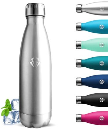 Grsta Gourde Isotherme, Gourde 750ml, Gourde Inox, 24h Froid & 12h Chaud, Gourde sans Bpa, Gourde Metal, Double Vide, Facile à Transporter, Bouteille d'eau pour l'École, Bureau, Camping, Voyage, Bleu