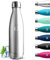 Grsta Gourde Isotherme, Gourde 750ml, Gourde Inox, 24h Froid & 12h Chaud, Gourde sans Bpa, Gourde Metal, Double Vide, Facile à Transporter, Bouteille d'eau pour l'École, Bureau, Camping, Voyage, Bleu
