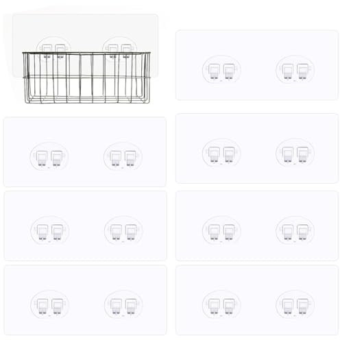 Estantes de Ducha Ganchos, 10 Piezas Gancho Adhesivo para Estanteria Baño, Adhesivo Organizador de Carrito para Estantería Baño