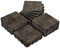 Yaheetech Lot de 27 Caillebotis Bois Exterieur Dalles de Terrasse en Bois Composite avec Système d’Emboîtement Revêtement de Sol Extérieur Intérieur Noir 12 Lattes