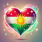SAFIRMES 2 x Aufkleber für Auto, Motorrad, Koffer, PC, Deko, Herz, fantasievolles Design der Flagge Kurdistan