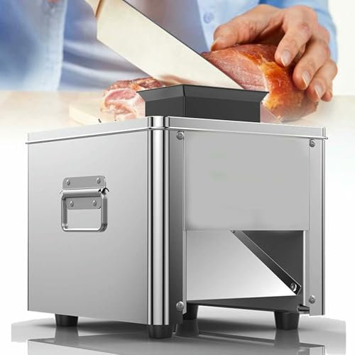 BTOIASYHF Machine de découpe de Viande, trancheuse à Viande, 850 W 200 kg/h électrique/Commercial/Coupe-Viande fraîche en Acier Inoxydable, pour Cuisine à Domicile, 2,5 mm